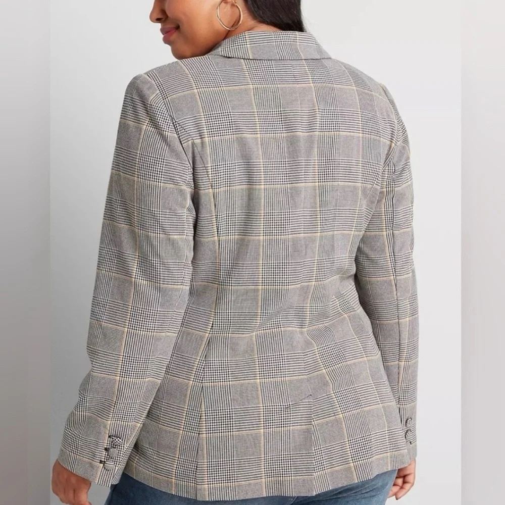 Lane Bryant Double Breasted Plaid Blazer in Bastille Plaid Sz 18 NWT Office Wear